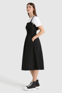 Woolrich Vestito In Popeline Di Cotone Con Tasche Laterali - Donna - Nero -Offerta Economica Vestiario CFWWDR0098FRUT3027 100 1