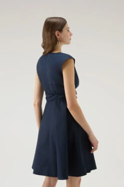 Woolrich Vestito Midi In Popeline Di Puro Cotone - Donna - Blu -Offerta Economica Vestiario CFWWDR0100FRUT3027 3989 2