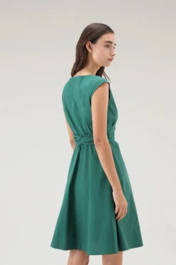 Woolrich Vestito Midi In Popeline Di Puro Cotone - Donna - Verde -Offerta Economica Vestiario CFWWDR0100FRUT3027 631 2