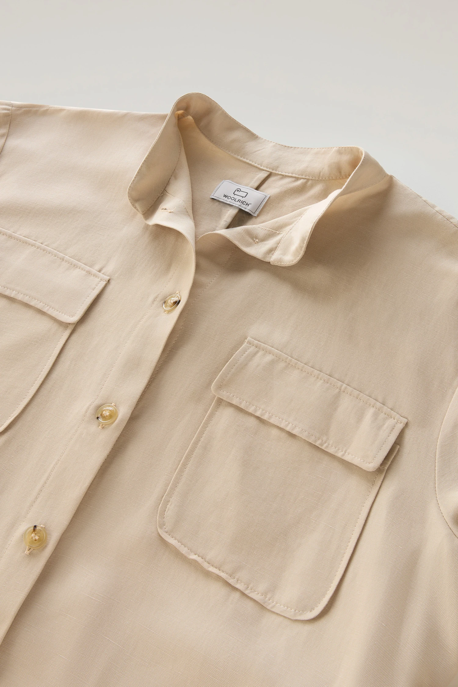 Woolrich Vestito Utility In Misto Lino - Donna - Beige 8 Woolrich Vestito Utility In Misto Lino - Donna - Beige - immagine 6