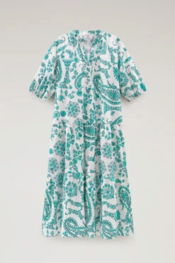 Woolrich Vestito A Balze In Popeline Di Puro Cotone - Donna - Blu -Offerta Economica Vestiario CFWWDR0129FRUT3463 31086 4