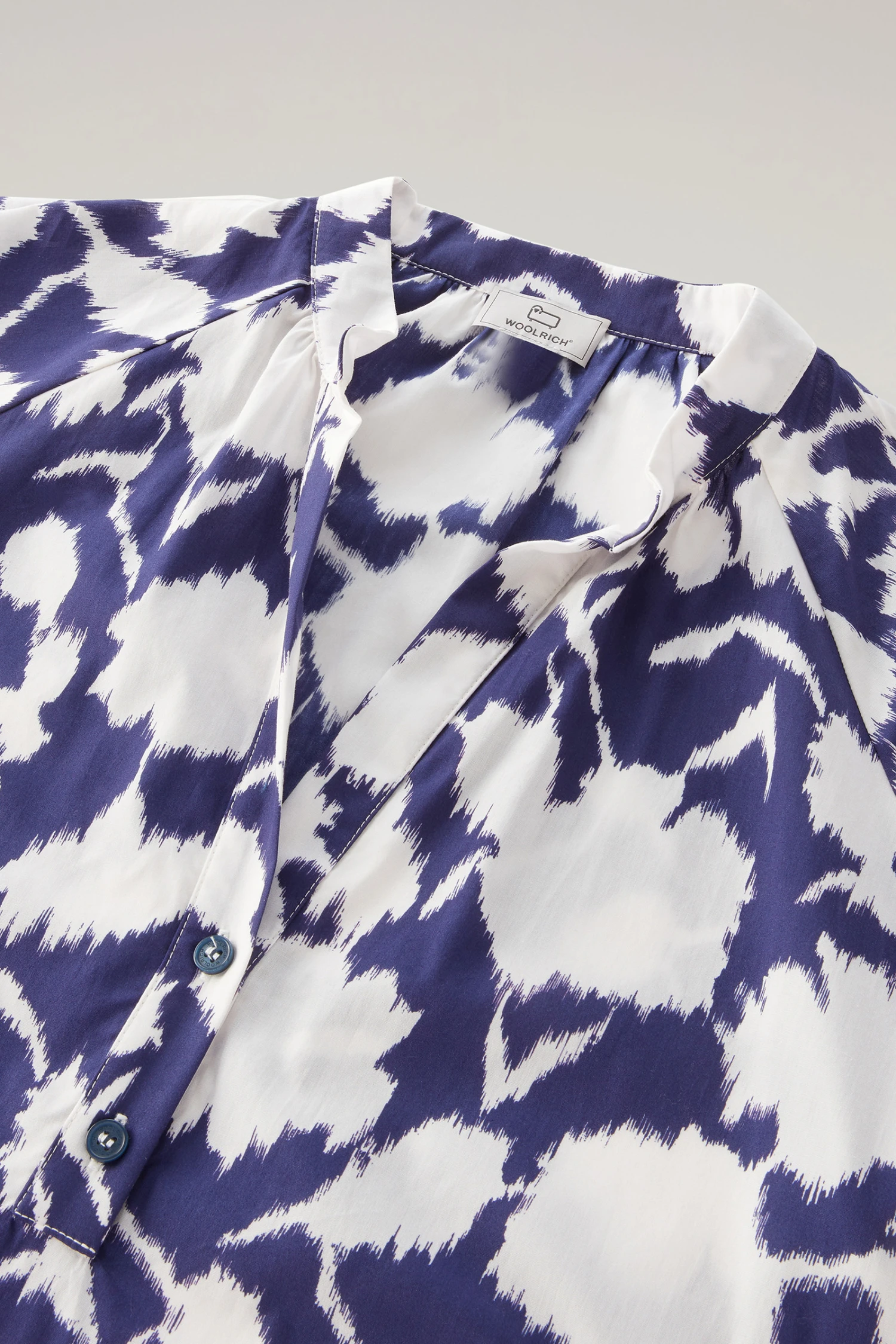 Woolrich Vestito A Balze In Popeline Di Puro Cotone - Donna - Blu 8 Woolrich Vestito A Balze In Popeline Di Puro Cotone - Donna - Blu - immagine 6