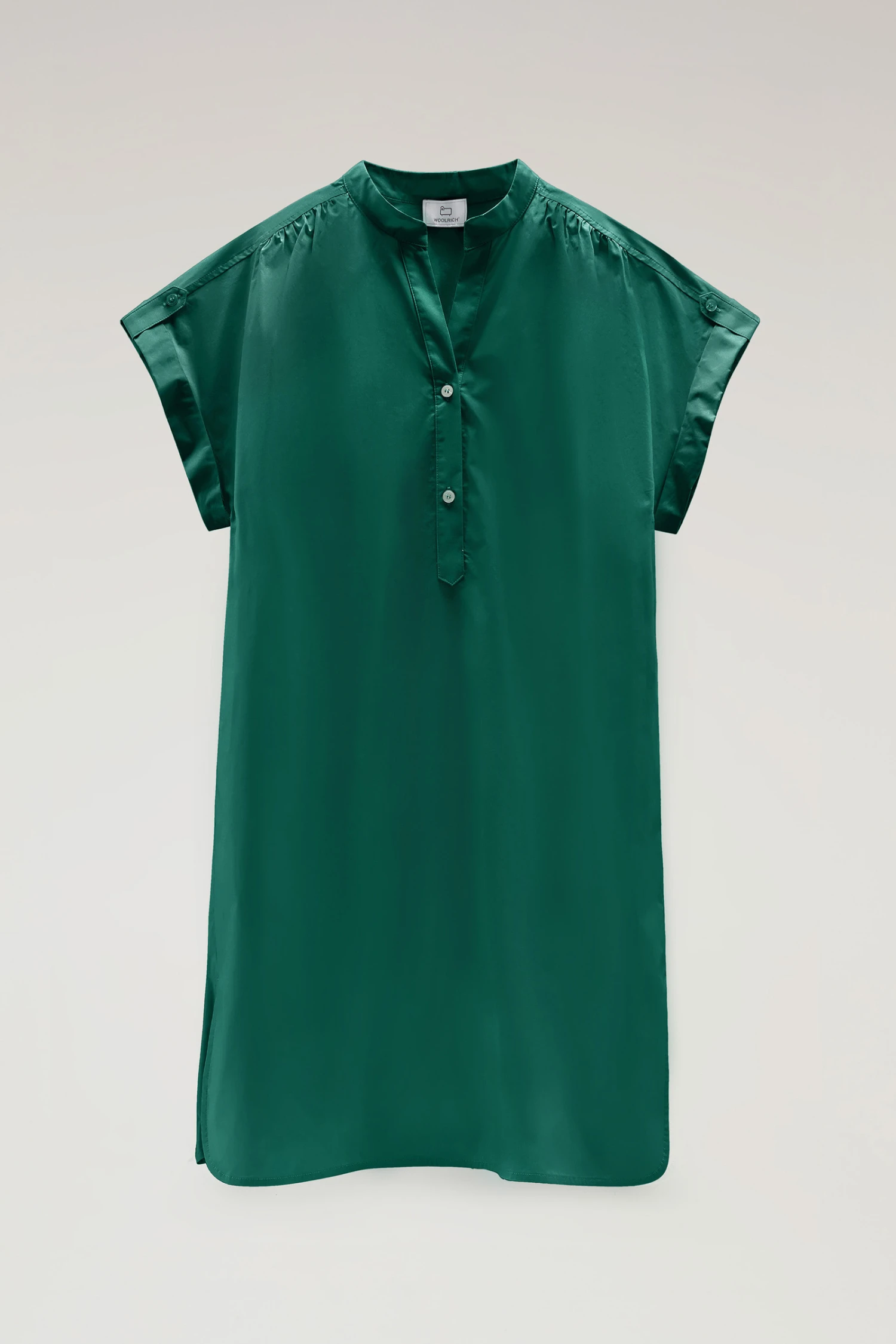 Woolrich Vestito Corto In Popeline Di Puro Cotone Con Pinces - Donna - Verde 7 Woolrich Vestito Corto In Popeline Di Puro Cotone Con Pinces - Donna - Verde - immagine 5