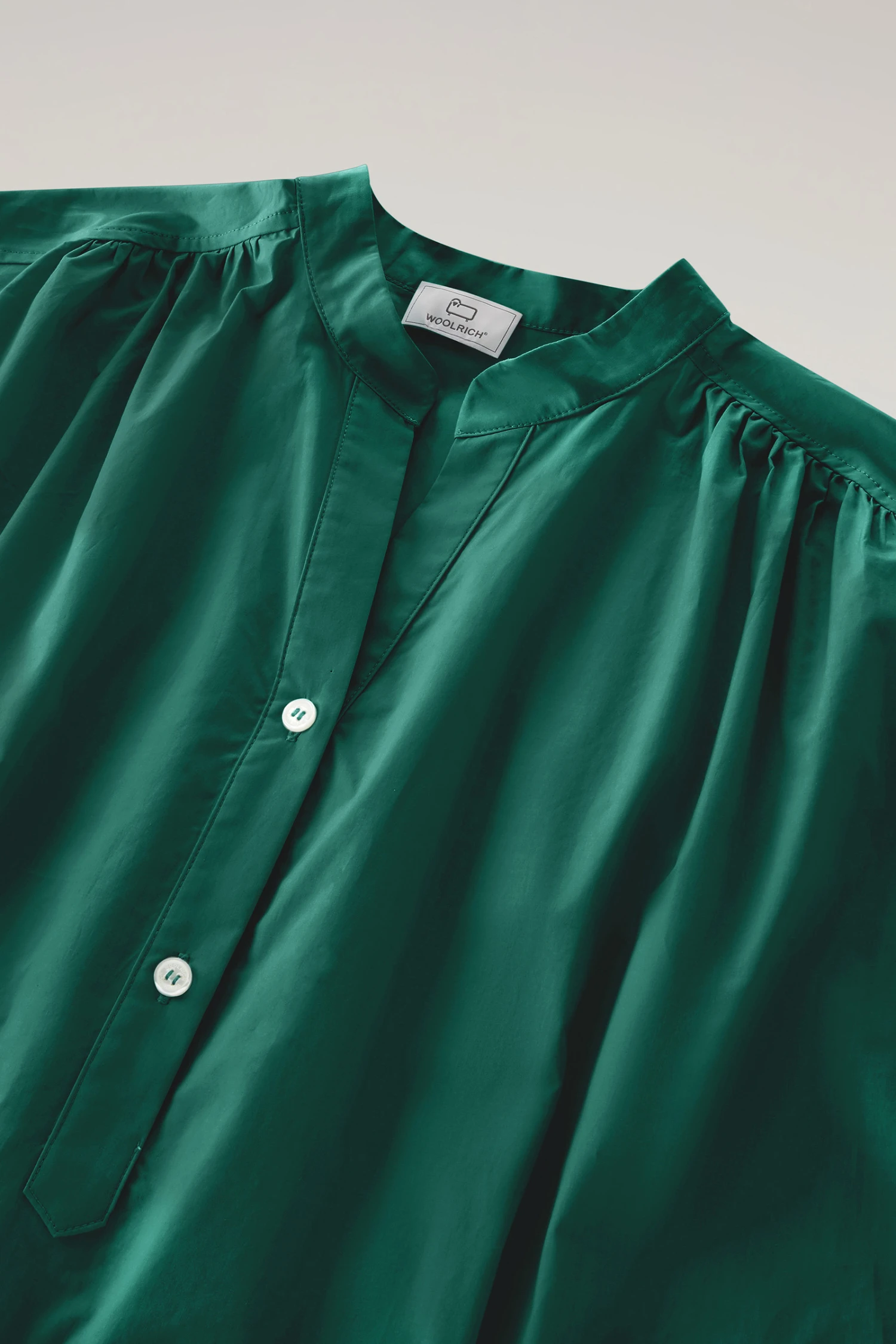 Woolrich Vestito Corto In Popeline Di Puro Cotone Con Pinces - Donna - Verde 8 Woolrich Vestito Corto In Popeline Di Puro Cotone Con Pinces - Donna - Verde - immagine 6