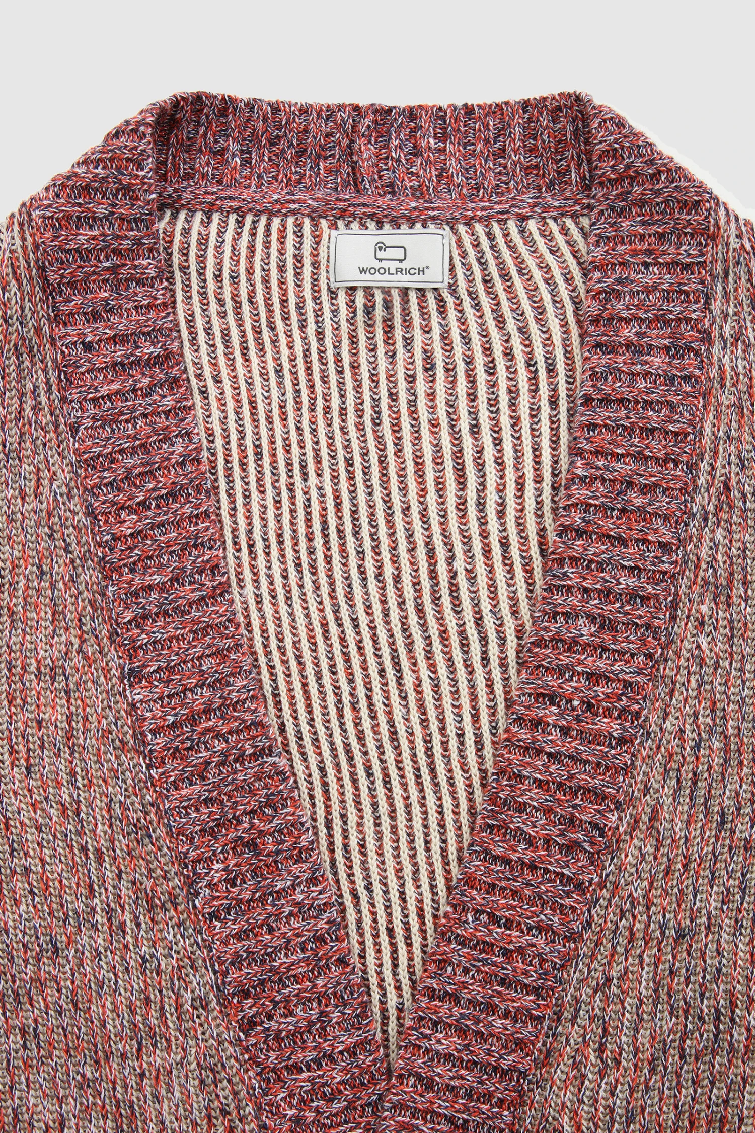 Woolrich Cardigan Misto Lino E Cotone Con Dettagli In Contrasto - Donna - Rosso 7 Woolrich Cardigan Misto Lino E Cotone Con Dettagli In Contrasto - Donna - Rosso - immagine 5