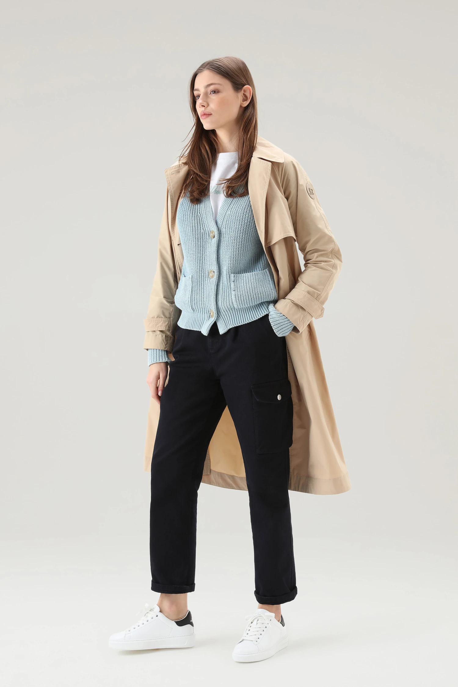 Woolrich Cardigan In Puro Cotone Tinto In Capo Naturalmente - Donna - Blu 4 Woolrich Cardigan In Puro Cotone Tinto In Capo Naturalmente - Donna - Blu - immagine 2