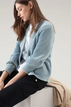 Woolrich Cardigan In Puro Cotone Tinto In Capo Naturalmente - Donna - Blu 16 Woolrich Cardigan In Puro Cotone Tinto In Capo Naturalmente - Donna - Blu -Offerta Economica Vestiario CFWWKN0210FRUF0670 30052 3