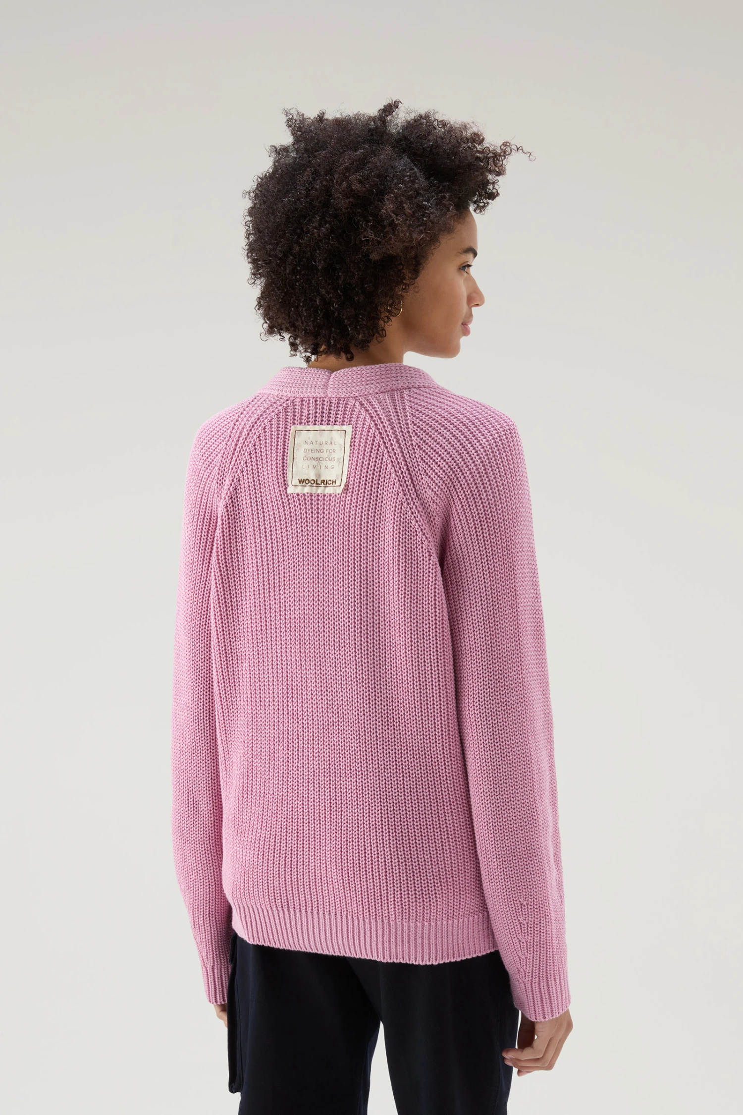 Woolrich Cardigan In Puro Cotone Tinto In Capo Naturalmente - Donna - Rosa 5 Woolrich Cardigan In Puro Cotone Tinto In Capo Naturalmente - Donna - Rosa - immagine 3