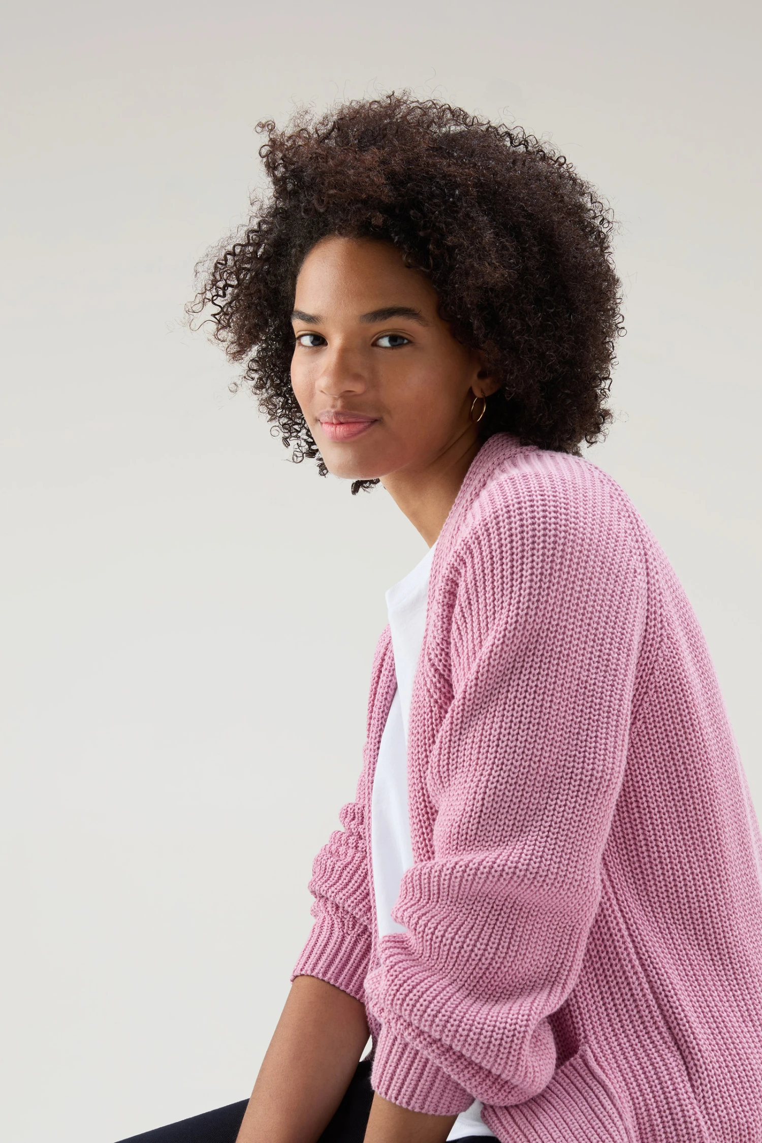 Woolrich Cardigan In Puro Cotone Tinto In Capo Naturalmente - Donna - Rosa 6 Woolrich Cardigan In Puro Cotone Tinto In Capo Naturalmente - Donna - Rosa - immagine 4