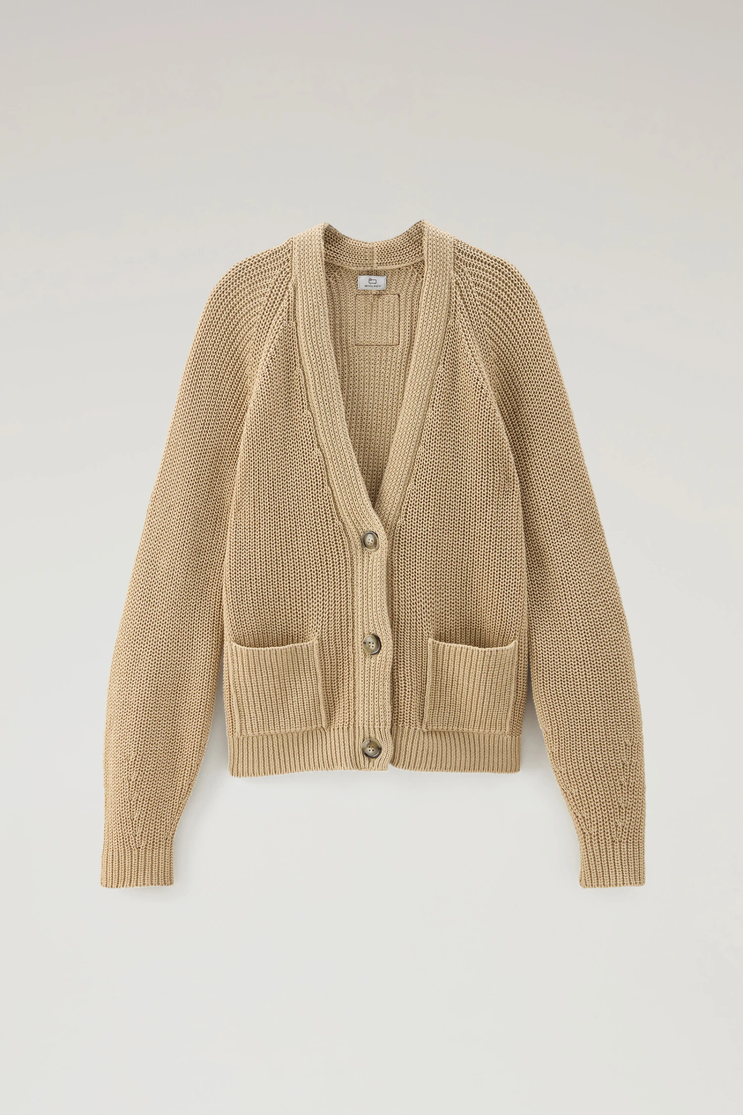 Woolrich Cardigan In Puro Cotone Tinto In Capo Naturalmente - Donna - Bianco 7 Woolrich Cardigan In Puro Cotone Tinto In Capo Naturalmente - Donna - Bianco - immagine 5