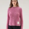 Woolrich Maglia Girocollo In Puro Cotone Tinto In Capo Naturalmente - Donna - Rosa -Offerta Economica Vestiario CFWWKN0211FRUF0670 4376