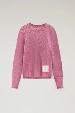 Woolrich Maglia Girocollo In Puro Cotone Tinto In Capo Naturalmente - Donna - Rosa -Offerta Economica Vestiario CFWWKN0211FRUF0670 4376 4