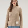Woolrich Maglia Girocollo In Puro Cotone Tinto In Capo Naturalmente - Donna - Bianco -Offerta Economica Vestiario CFWWKN0211FRUF0670 8743