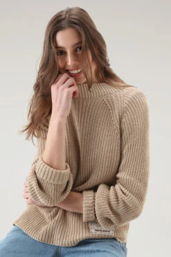 Woolrich Maglia Girocollo In Puro Cotone Tinto In Capo Naturalmente - Donna - Bianco -Offerta Economica Vestiario CFWWKN0211FRUF0670 8743 3