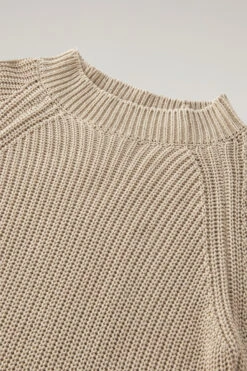 Woolrich Maglia Girocollo In Puro Cotone Tinto In Capo Naturalmente - Donna - Bianco -Offerta Economica Vestiario CFWWKN0211FRUF0670 8743 5