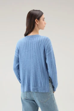 Woolrich Cardigan In Puro Cotone A Coste Larghe - Donna - Blu 11 Woolrich Cardigan In Puro Cotone A Coste Larghe - Donna - Blu -Offerta Economica Vestiario CFWWKN0224FRUF0615 31089 2