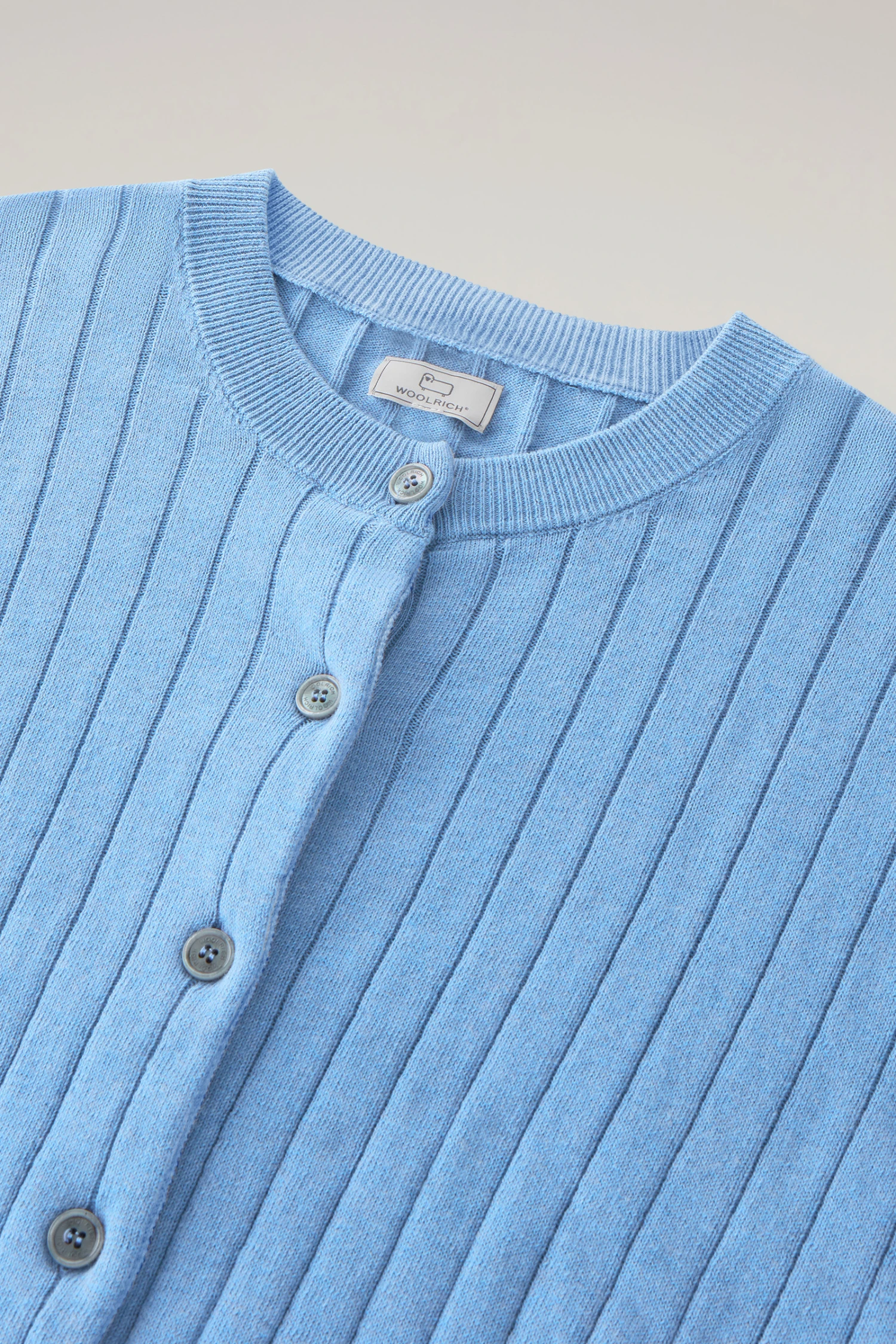 Woolrich Cardigan In Puro Cotone A Coste Larghe - Donna - Blu 8 Woolrich Cardigan In Puro Cotone A Coste Larghe - Donna - Blu - immagine 6