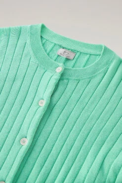 Woolrich Cardigan In Puro Cotone A Coste Larghe - Donna - Verde -Offerta Economica Vestiario CFWWKN0224FRUF0615 6585 5