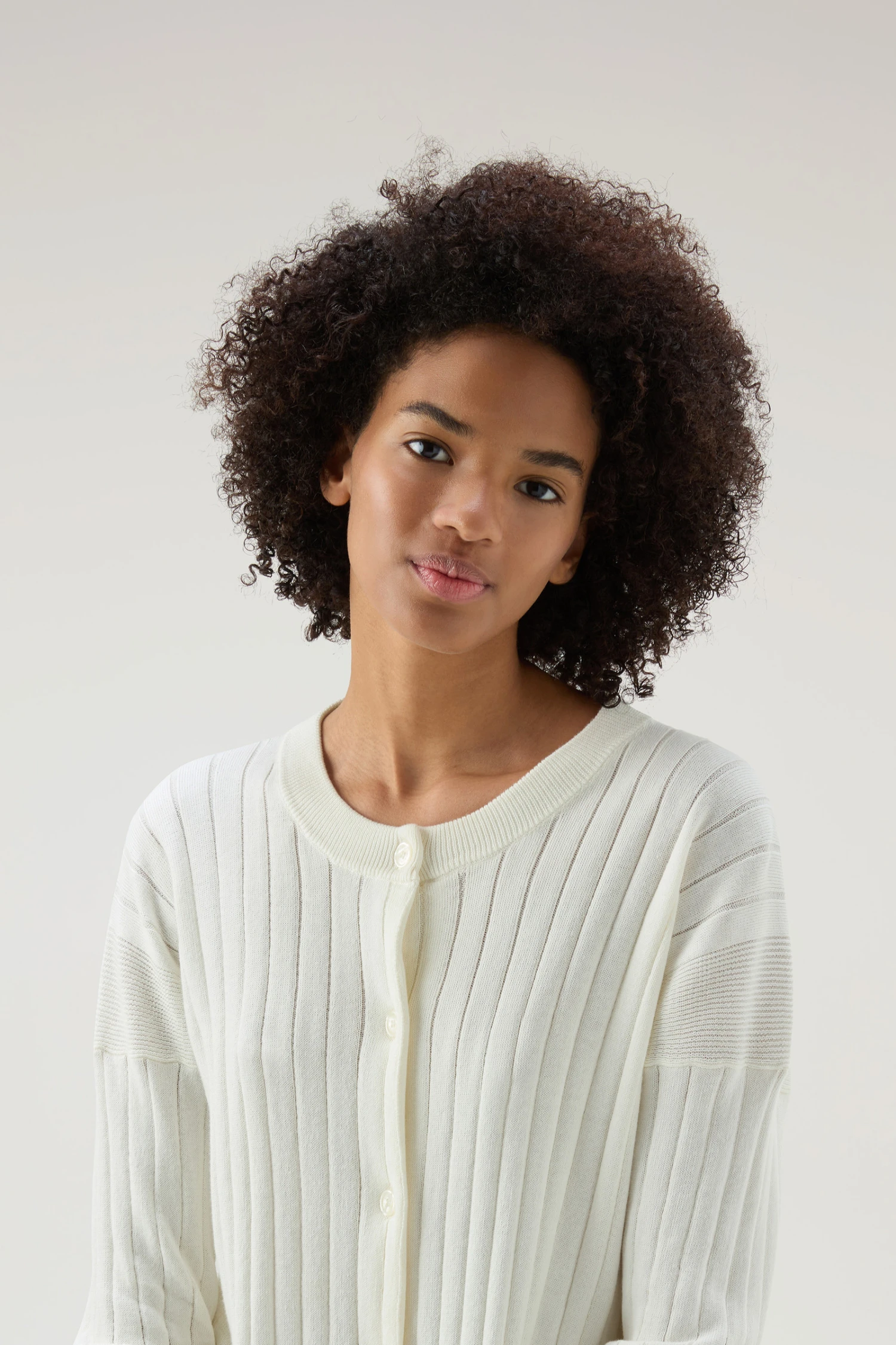 Woolrich Cardigan In Puro Cotone A Coste Larghe - Donna - Bianco 6 Woolrich Cardigan In Puro Cotone A Coste Larghe - Donna - Bianco - immagine 4