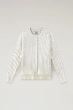 Woolrich Cardigan In Puro Cotone A Coste Larghe - Donna - Bianco 15 Woolrich Cardigan In Puro Cotone A Coste Larghe - Donna - Bianco -Offerta Economica Vestiario CFWWKN0224FRUF0615 8041 4