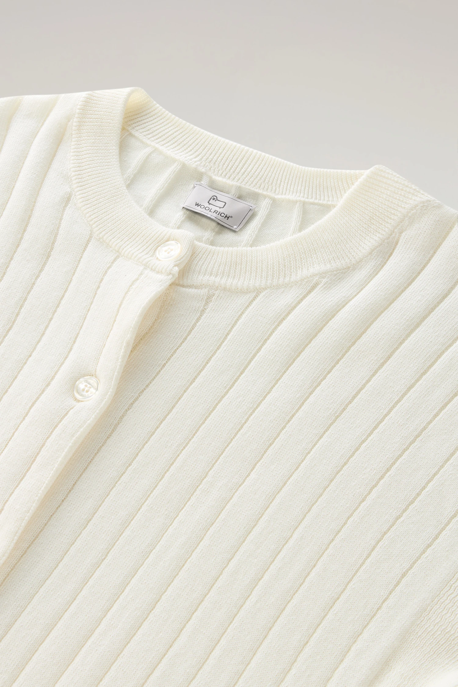 Woolrich Cardigan In Puro Cotone A Coste Larghe - Donna - Bianco 8 Woolrich Cardigan In Puro Cotone A Coste Larghe - Donna - Bianco - immagine 6