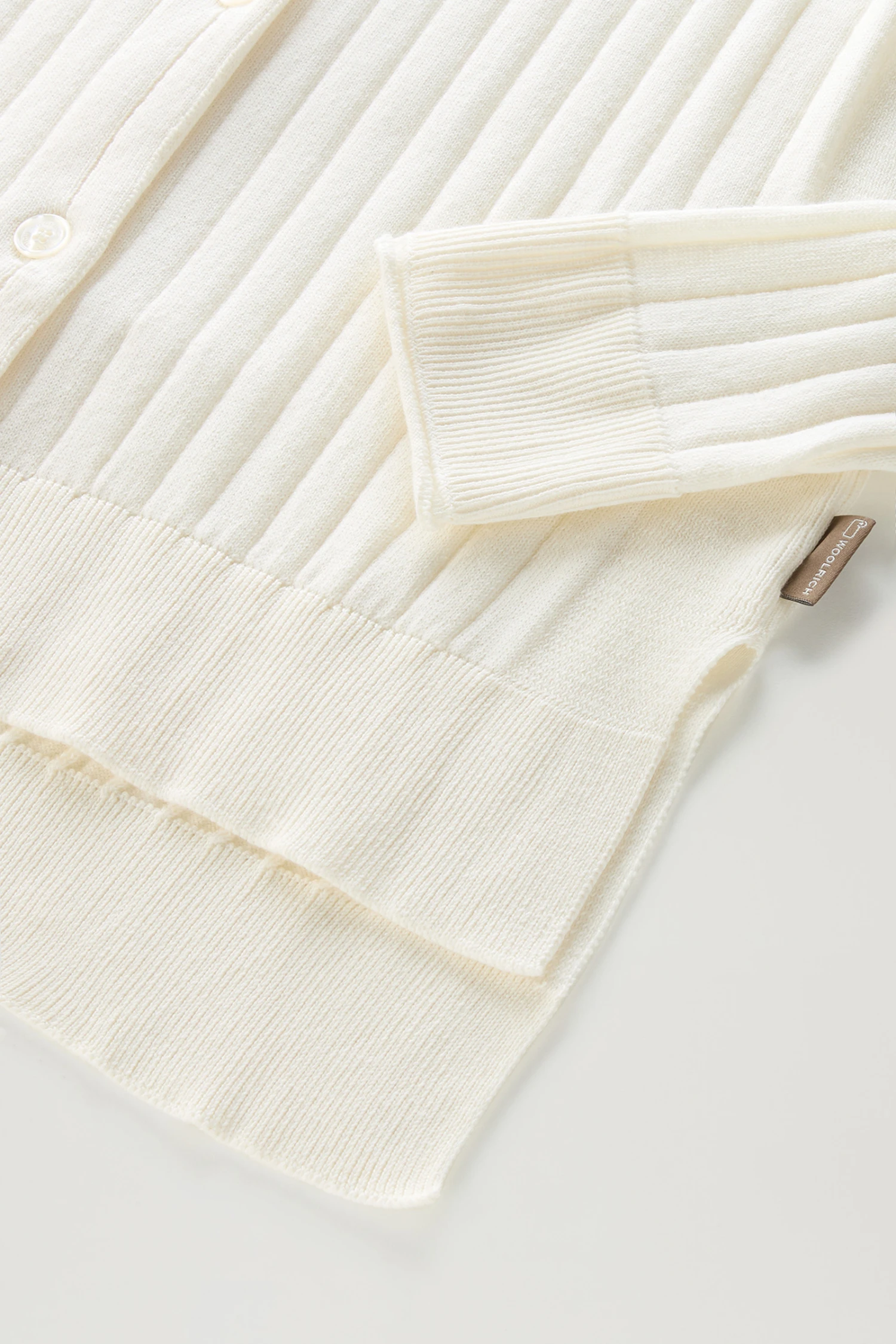 Woolrich Cardigan In Puro Cotone A Coste Larghe - Donna - Bianco 9 Woolrich Cardigan In Puro Cotone A Coste Larghe - Donna - Bianco - immagine 7