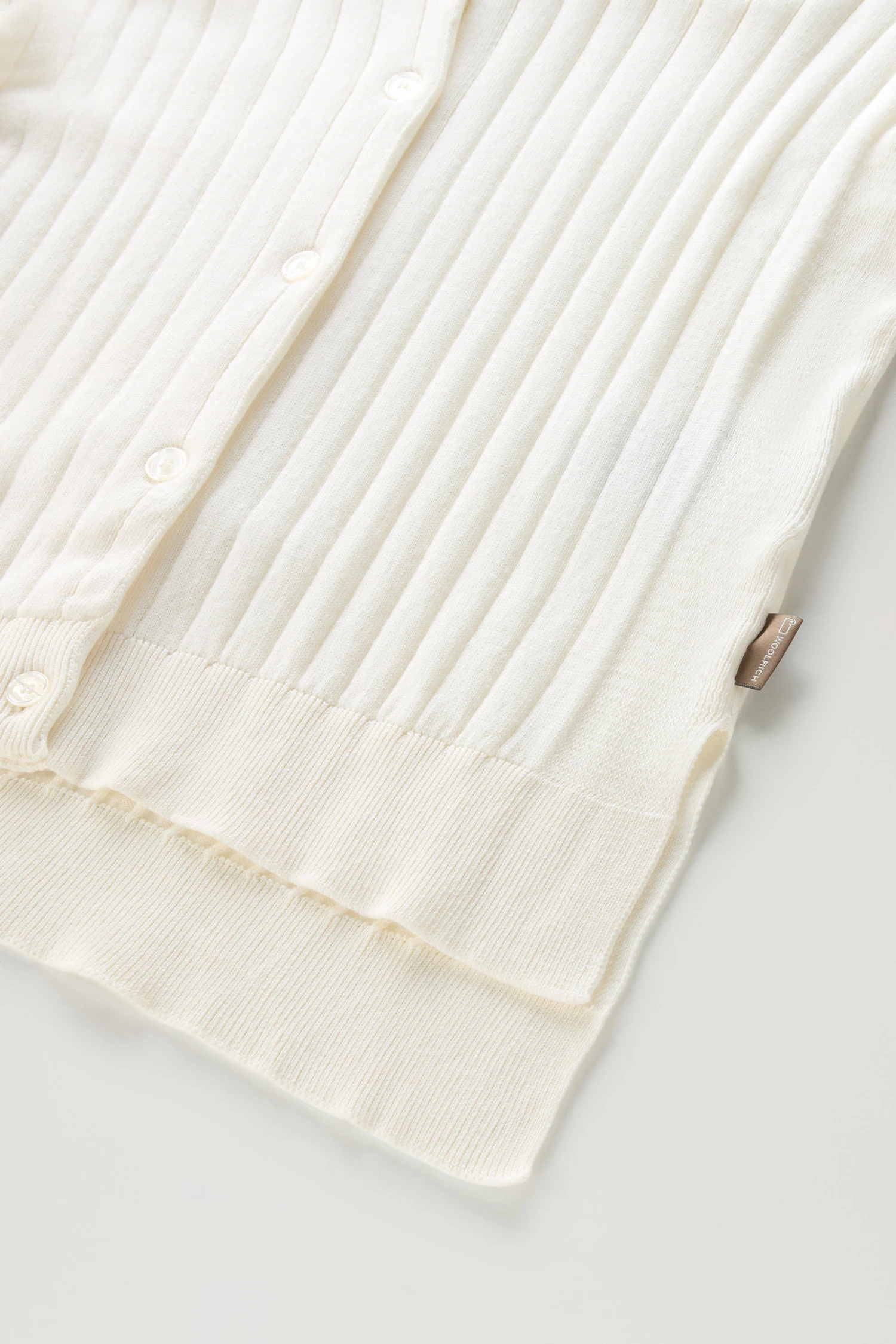 Woolrich Cardigan In Puro Cotone A Coste Larghe - Donna - Bianco 10 Woolrich Cardigan In Puro Cotone A Coste Larghe - Donna - Bianco - immagine 8