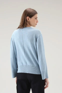Woolrich Maglia Girocollo In Misto Cotone E Cashmere - Donna - Blu 11 Woolrich Maglia Girocollo In Misto Cotone E Cashmere - Donna - Blu -Offerta Economica Vestiario CFWWKN0225FRUF0688 31071 2
