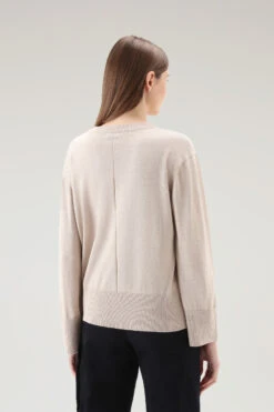 Woolrich Maglia Girocollo In Misto Cotone E Cashmere - Donna - Beige -Offerta Economica Vestiario CFWWKN0225FRUF0688 824 2