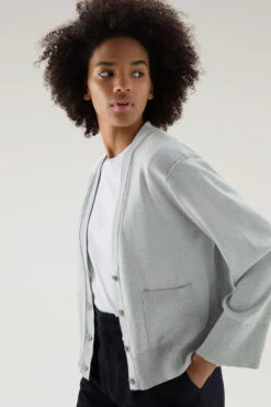 Woolrich Cardigan In Misto Cotone E Cashmere - Donna - Grigio -Offerta Economica Vestiario CFWWKN0226FRUF0688 117 3