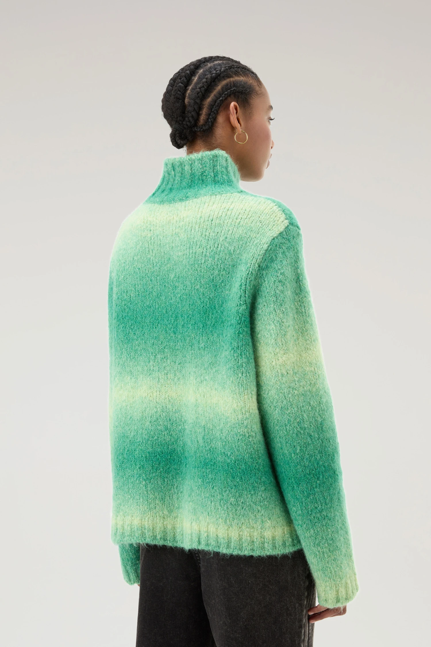 Woolrich Maglione A Collo Alto Dégradé In Misto Alpaca - Donna - Verde 5 Woolrich Maglione A Collo Alto Dégradé In Misto Alpaca - Donna - Verde - immagine 3