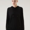 Woolrich Maglia In Misto Lana E Cashmere Con Cappuccio - Donna - Nero