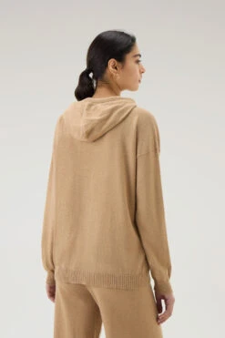 Woolrich Maglia In Misto Lana E Cashmere Con Cappuccio - Donna - Marrone -Offerta Economica Vestiario CFWWKN0246FRUF0603 7391 2