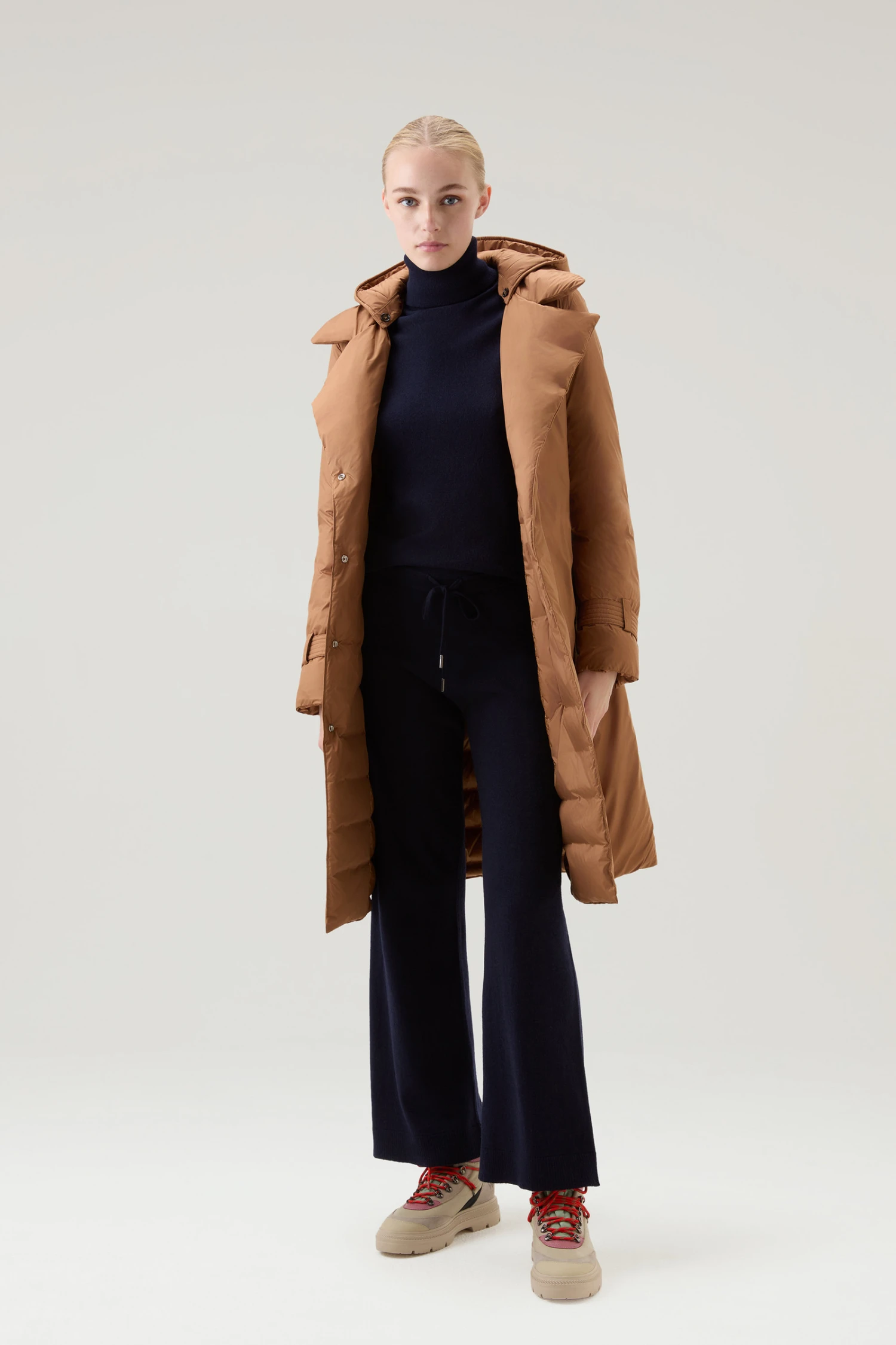 Woolrich Maglione A Collo Alto In Misto Lana E Cashmere - Donna - Blu 4 Woolrich Maglione A Collo Alto In Misto Lana E Cashmere - Donna - Blu - immagine 2