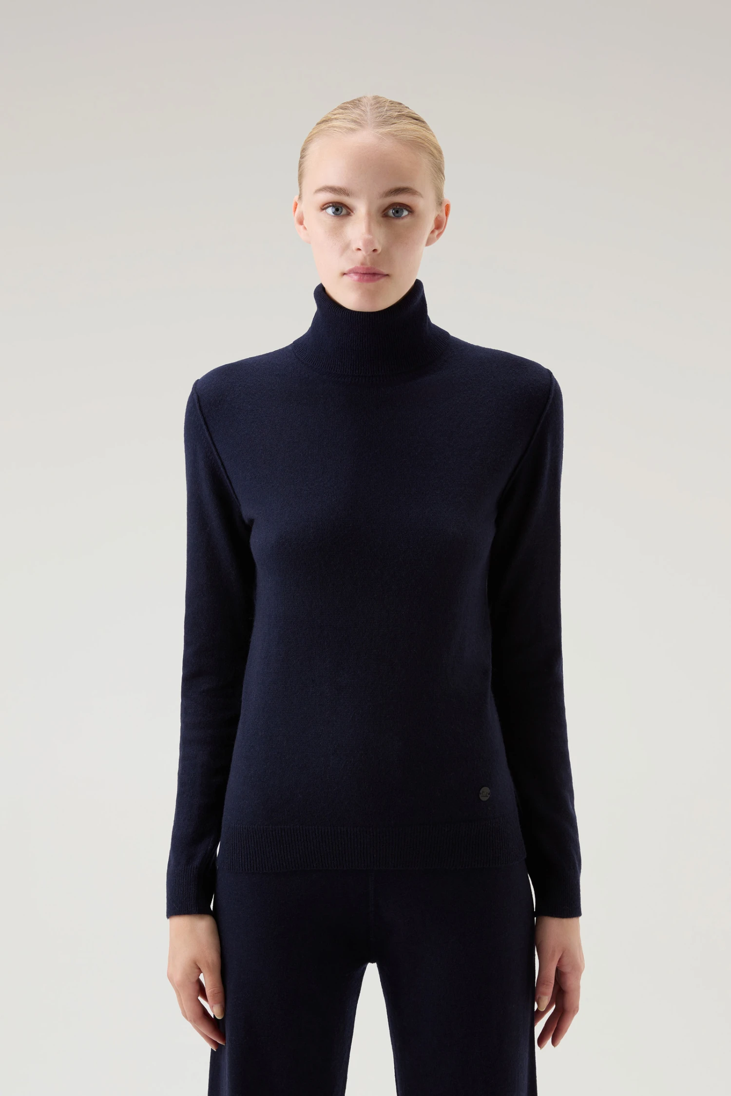 Woolrich Maglione A Collo Alto In Misto Lana E Cashmere - Donna - Blu 3 Woolrich Maglione A Collo Alto In Misto Lana E Cashmere - Donna - Blu