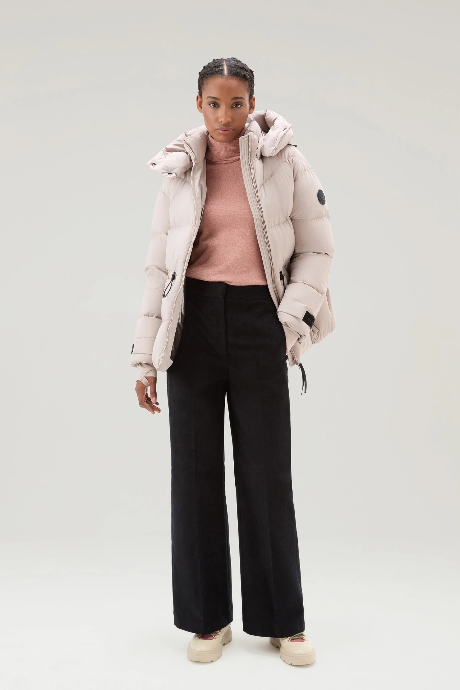 Woolrich Maglione A Collo Alto In Misto Lana E Cashmere - Donna - Rosa 4 Woolrich Maglione A Collo Alto In Misto Lana E Cashmere - Donna - Rosa - immagine 2