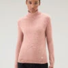 Woolrich Maglione A Collo Alto In Misto Lana E Cashmere - Donna - Rosa