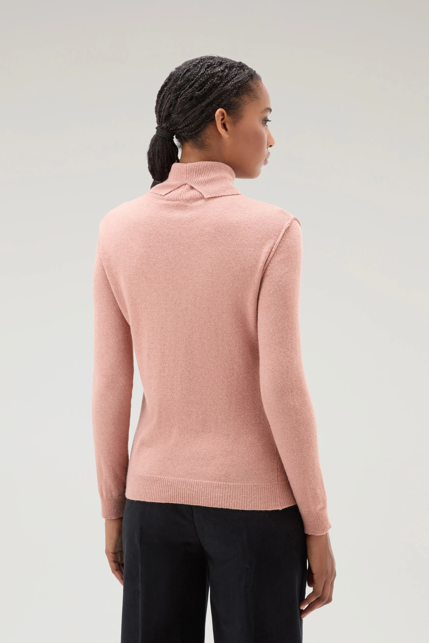 Woolrich Maglione A Collo Alto In Misto Lana E Cashmere - Donna - Rosa 5 Woolrich Maglione A Collo Alto In Misto Lana E Cashmere - Donna - Rosa - immagine 3