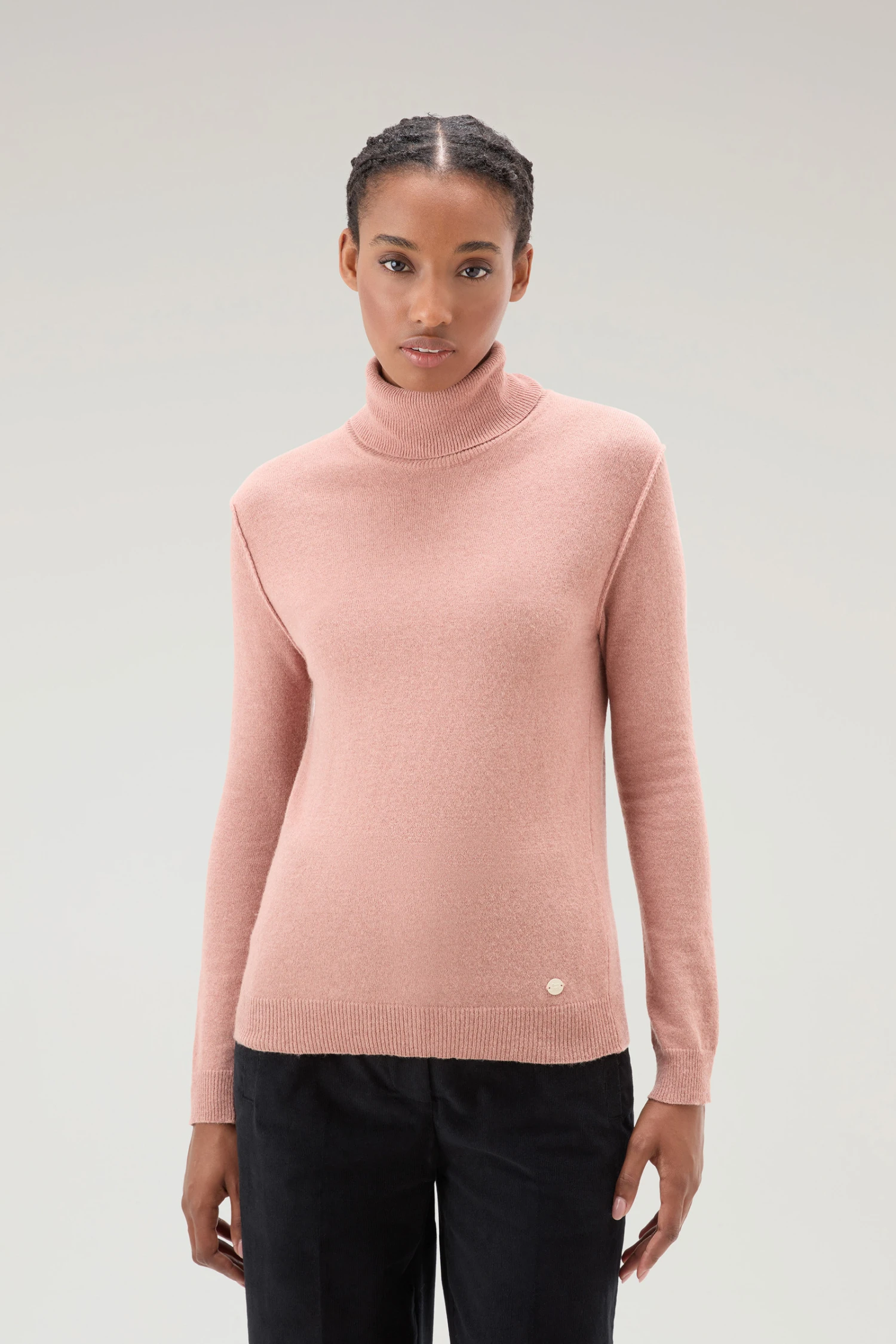 Woolrich Maglione A Collo Alto In Misto Lana E Cashmere - Donna - Rosa 3 Woolrich Maglione A Collo Alto In Misto Lana E Cashmere - Donna - Rosa