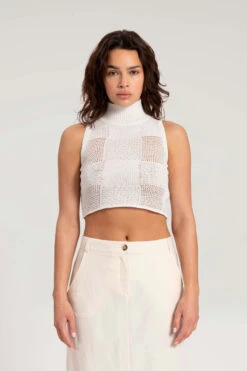 Crop Top Smanicato In Puro Cotone - Daniëlle Cathari / Woolrich - Donna - Bianco