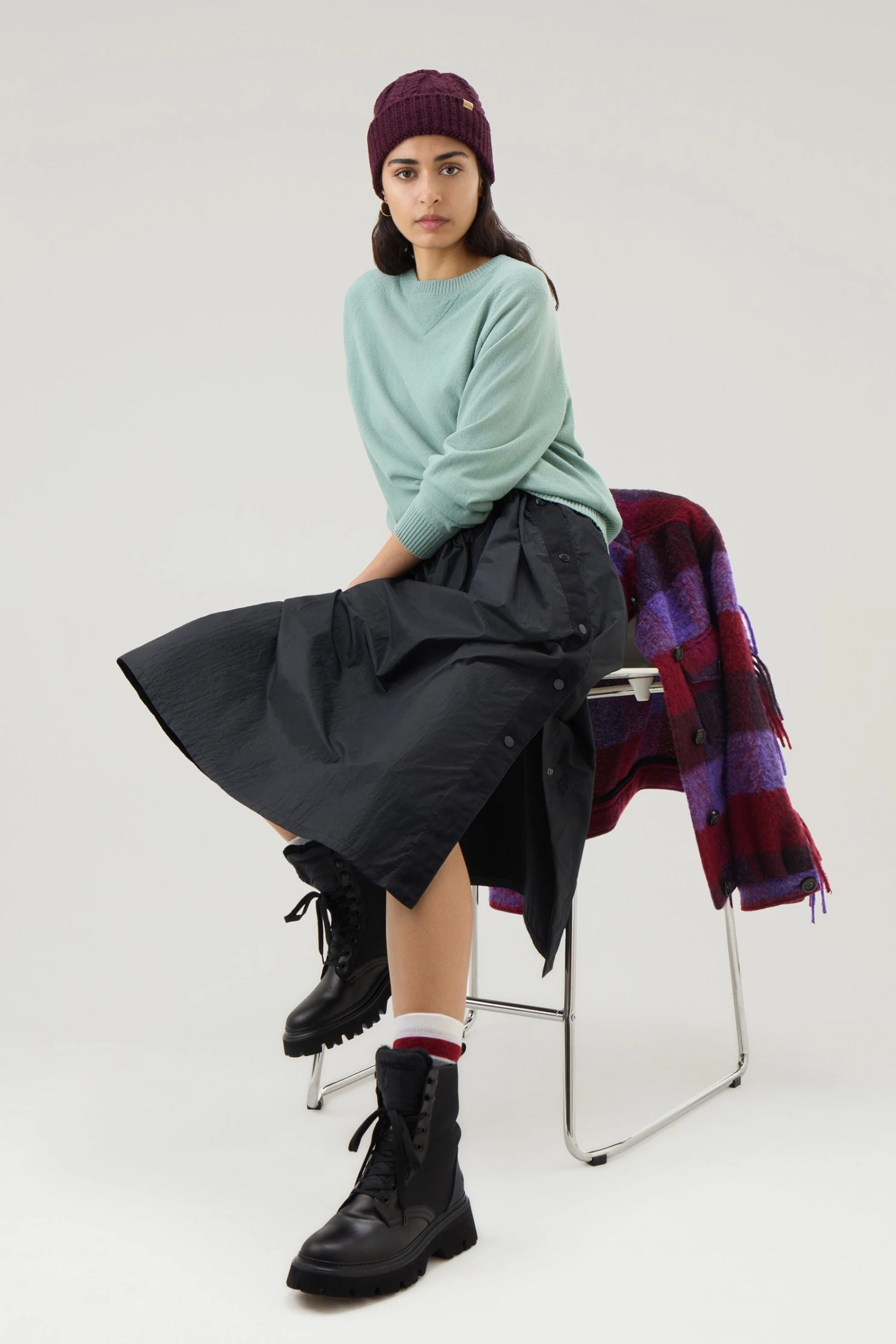 Woolrich Maglia Girocollo In Misto Lana E Cashmere - Donna - Verde 4 Woolrich Maglia Girocollo In Misto Lana E Cashmere - Donna - Verde - immagine 2