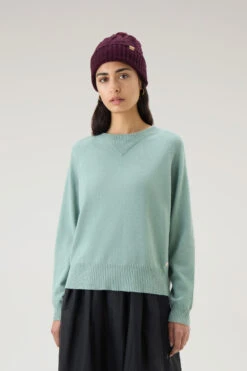 Woolrich Maglia Girocollo In Misto Lana E Cashmere - Donna - Verde