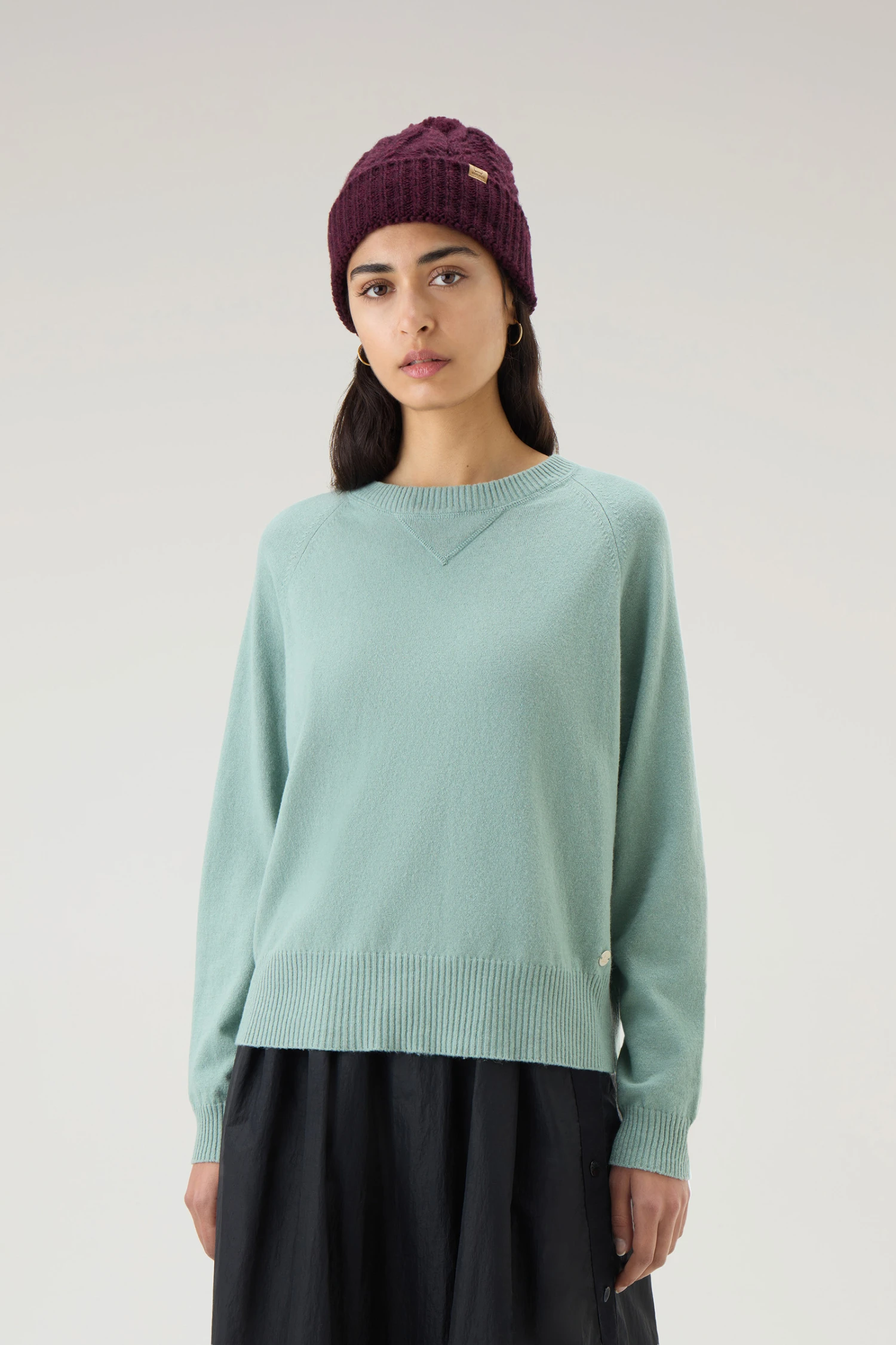 Woolrich Maglia Girocollo In Misto Lana E Cashmere - Donna - Verde 3 Woolrich Maglia Girocollo In Misto Lana E Cashmere - Donna - Verde