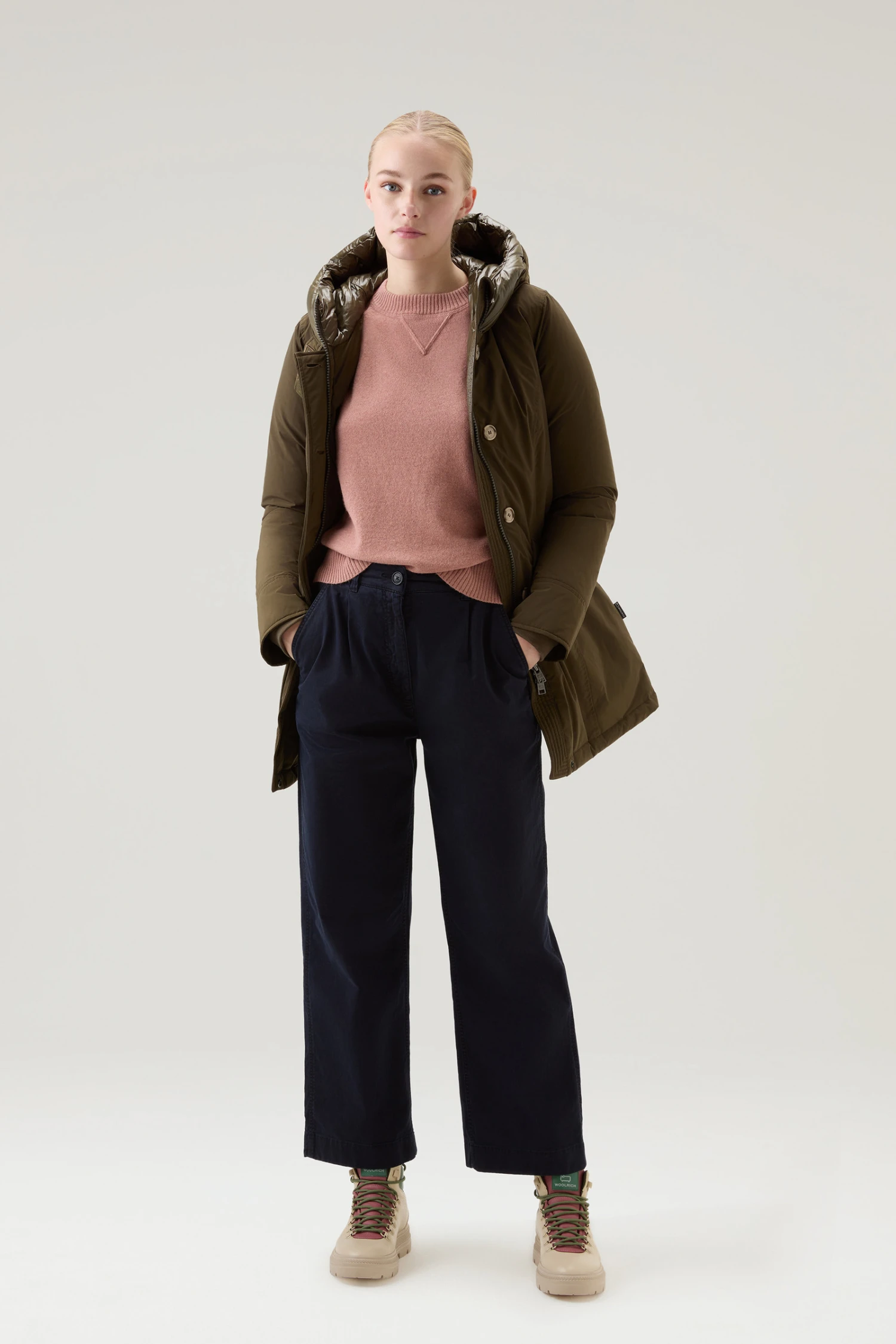 Woolrich Maglia Girocollo In Misto Lana E Cashmere - Donna - Rosa 4 Woolrich Maglia Girocollo In Misto Lana E Cashmere - Donna - Rosa - immagine 2