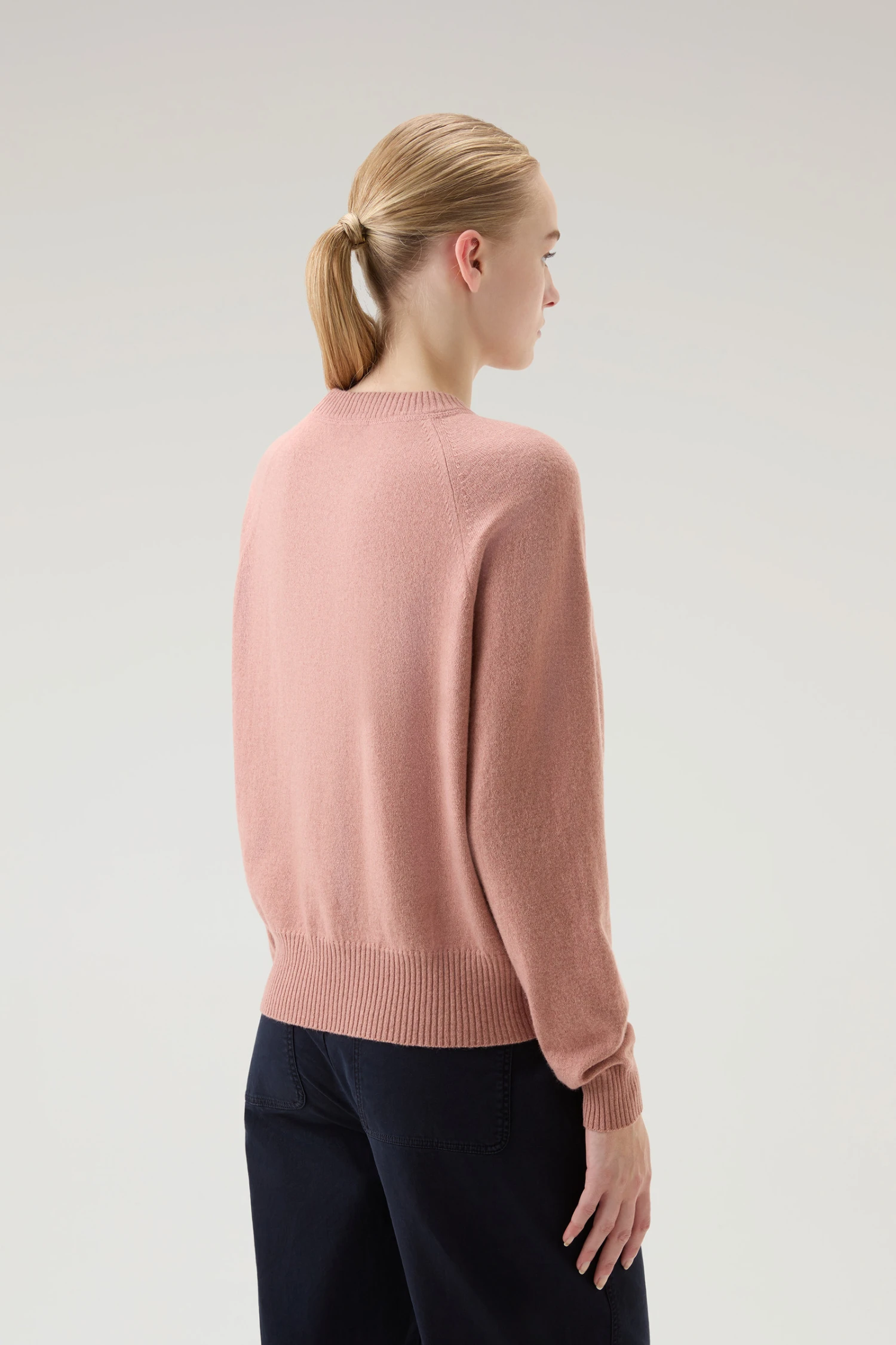 Woolrich Maglia Girocollo In Misto Lana E Cashmere - Donna - Rosa 5 Woolrich Maglia Girocollo In Misto Lana E Cashmere - Donna - Rosa - immagine 3