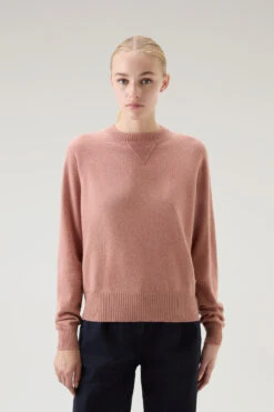 Woolrich Maglia Girocollo In Misto Lana E Cashmere - Donna - Rosa