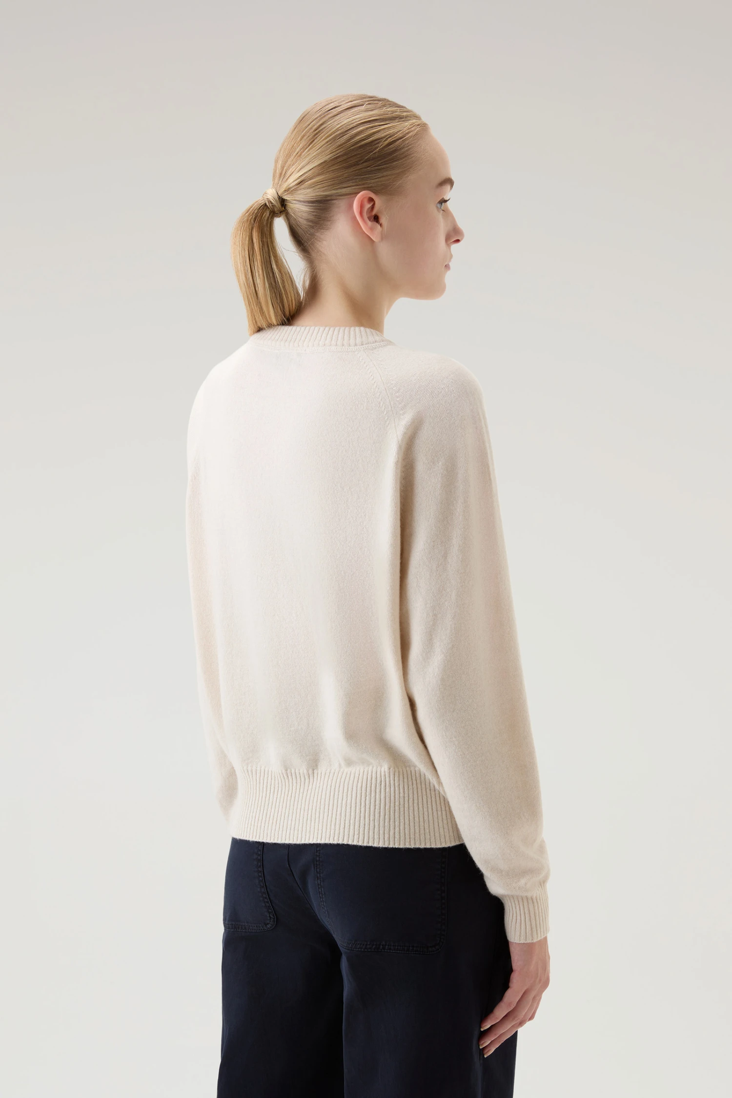 Woolrich Maglia Girocollo In Misto Lana E Cashmere - Donna - Bianco 5 Woolrich Maglia Girocollo In Misto Lana E Cashmere - Donna - Bianco - immagine 3