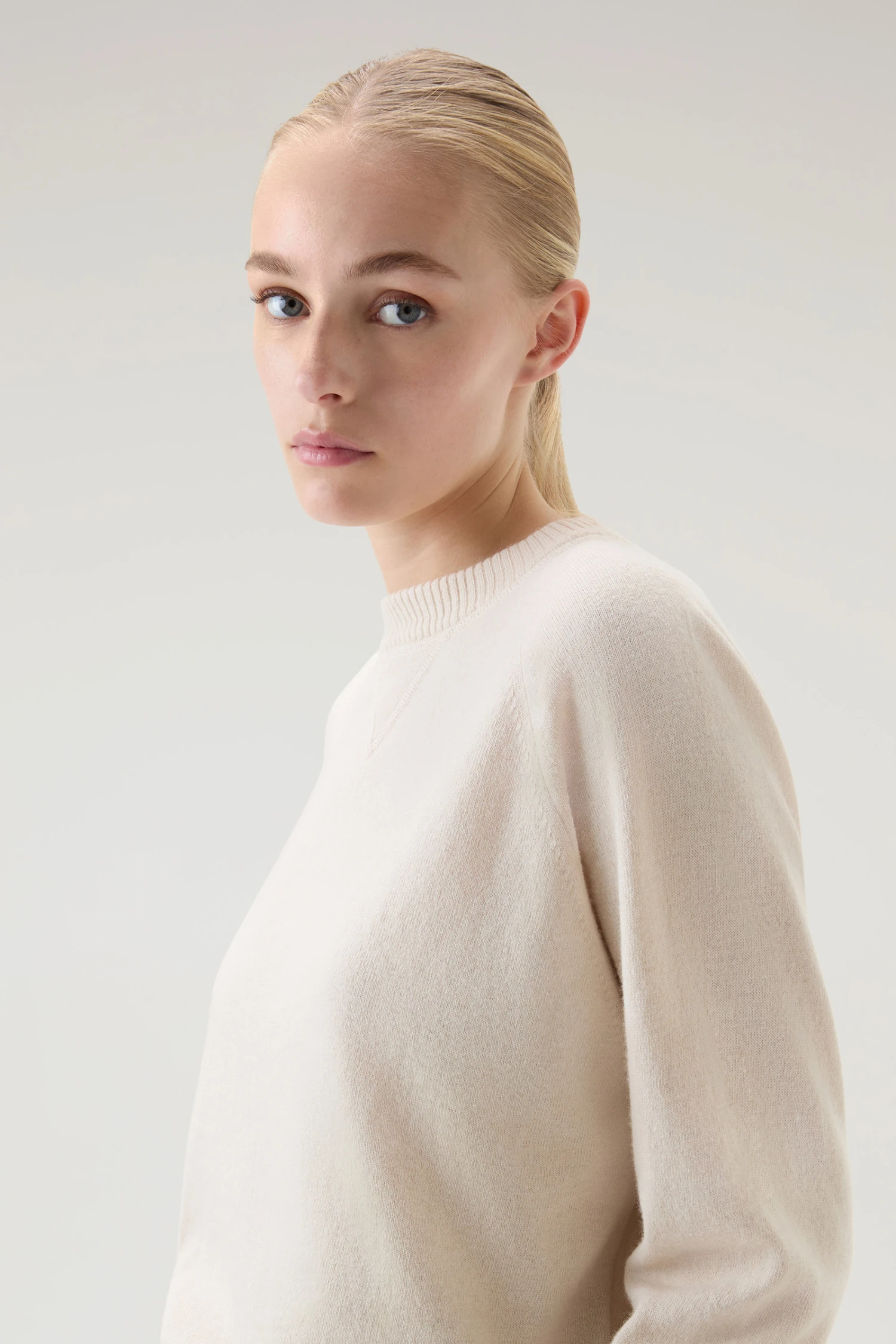 Woolrich Maglia Girocollo In Misto Lana E Cashmere - Donna - Bianco 6 Woolrich Maglia Girocollo In Misto Lana E Cashmere - Donna - Bianco - immagine 4