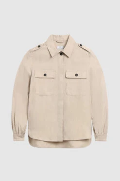 Woolrich Giacca Camicia Outdoor In Misto Lino - Donna - Beige -Offerta Economica Vestiario CFWWOS0057FRUT3043 8925 3