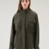 Woolrich Giacca A Camicia Utility In Misto Lino - Donna - Verde 1 Woolrich Giacca A Camicia Utility In Misto Lino - Donna - Verde -Offerta Economica Vestiario CFWWOS0078FRUT3043 614